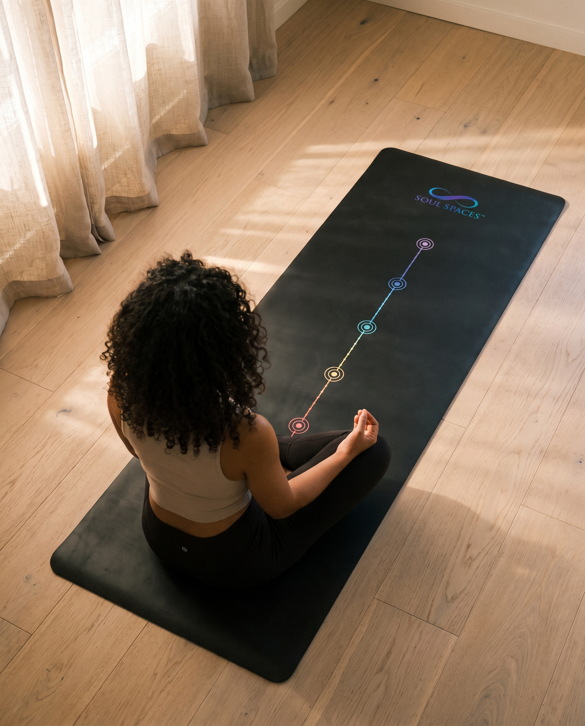 Soul Spaces Yoga Mat in a sunlit corner during a morning practice