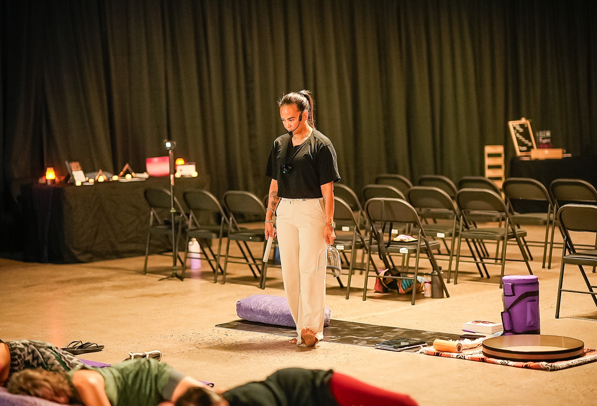 A Soul Spaces sound bath session at The Sanctuary event, June 2026